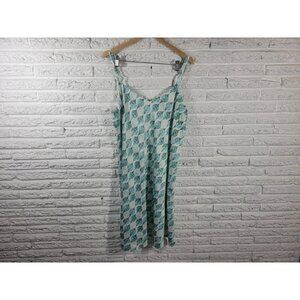 Cabernet Women's XL Nightgown Chemise V-Neck Spaghetti Strap Blue GEO141E